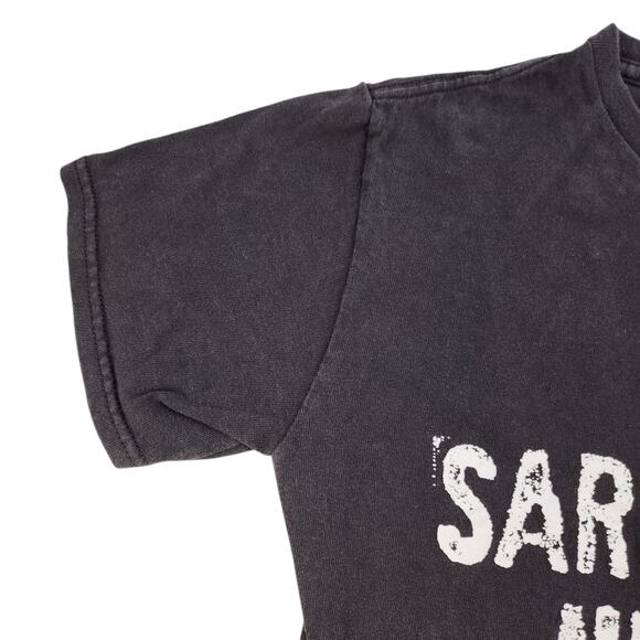 Sarcastic Never Shirt Womens Small Black White Graphic Funny Grunge Punk Casual - Picture 5 of 10